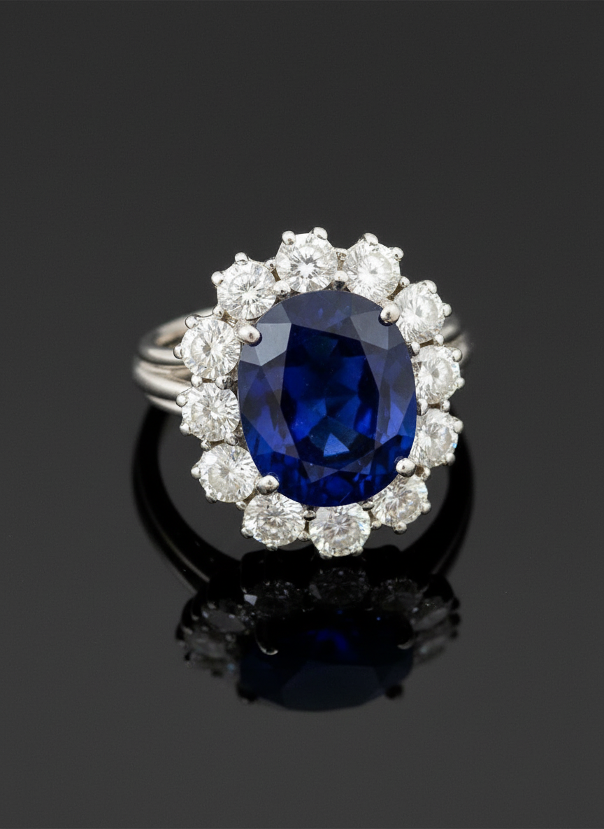 Anello con zaffiro “Cuore dell’Oceano”